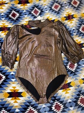Metallic Bronze Women’s One-Piece Bodysuit